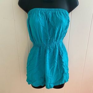 Forever 21 Blue Strapless Romper